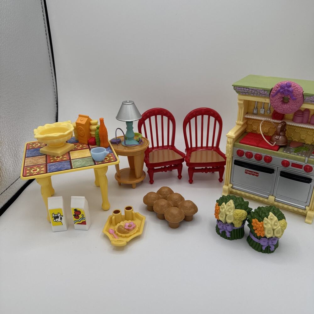 Fisher Price Loving Family Dolls Furniture Accessories Lot Kitchen